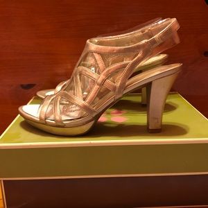 Naturalizer Gold Sparkle Heels size 8.5